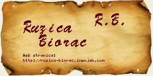 Ružica Biorac vizit kartica